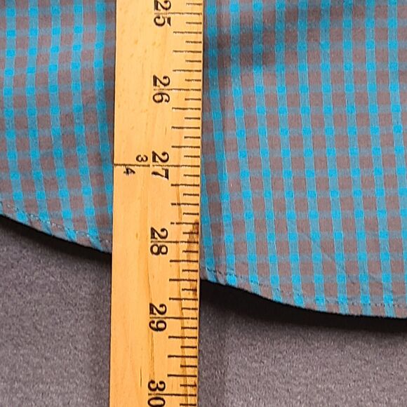 J CREW Oxford Mens Shirt Large Check Button-Up Blue & Grey Long Sleeve - Picture 6 of 9